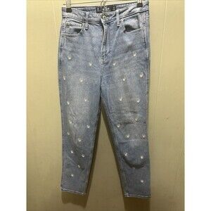 Hollister Jeans Womens 3R 26X27 Ultra High-Rise Mom Daisy Embroidered Denim